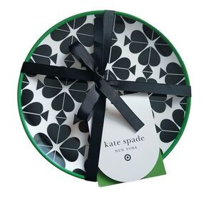 Kate Spade NY x Target 2025 Black and White Clover Appetizer Plate Set of 4 NEW